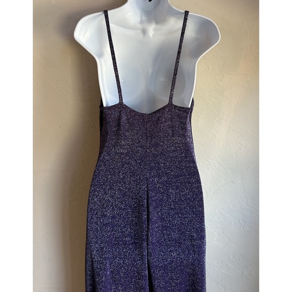 Vintage Y2K All That Jazz Maxi Formal Dress M Purple Glitter Butterfly Prom Slip - Picture 4 of 12
